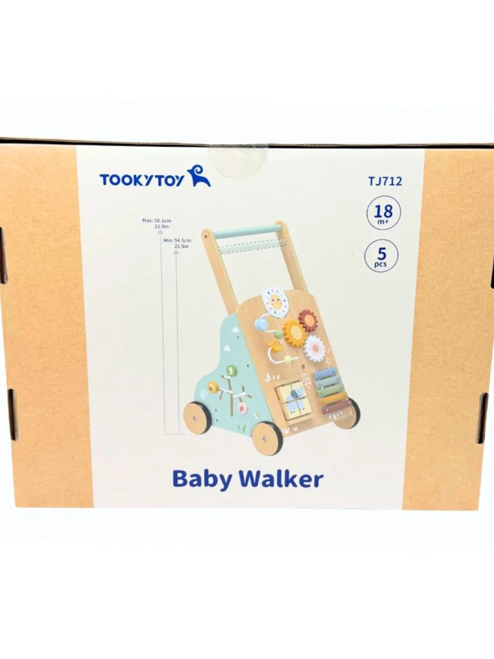Wooden Baby Walker for Toddlers, Montessori 6-in-1 Activity Learning Toy - Picture 7 of 16